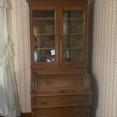 Antique Victorian Roll Top Cylinder Desk