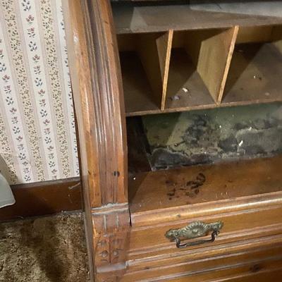 Antique Victorian Roll Top Cylinder Desk