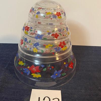 Vintage Glass Nesting Bowls
