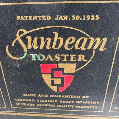 1923 Sunbeam flat toaster orignal box and brochures