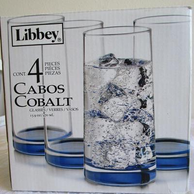 Libby Cabos Cobalt glass set, ***New in box***
