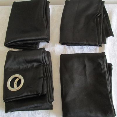 4 Black 62.5" x 25.5" curtain panels - new