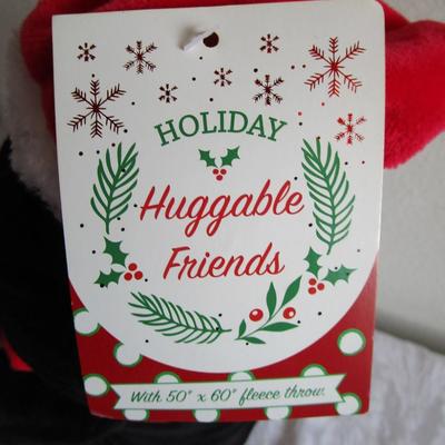 Holiday Huggable Friends with 50" x 60" fleece throw - new