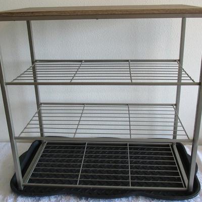 Four shelf rack with boot tray
