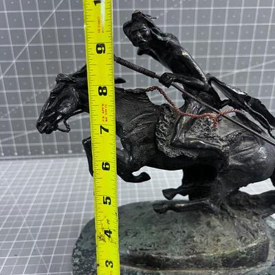 "Cheyenne" by Fredrick Remington Bronze Sculpture Marble Base