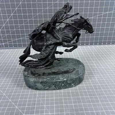 "Cheyenne" by Fredrick Remington Bronze Sculpture Marble Base