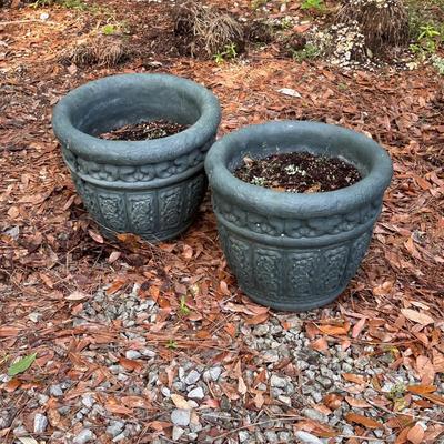 Cement Planters ~ Heavy & Thick ~ Pair (2)