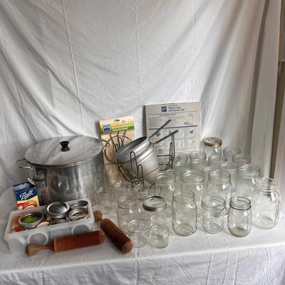 Canning Supplies and Box of Mason Jars (K-DZ)