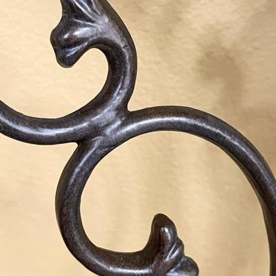 ASHLEY ~ Pair (2) ~ 30” Wrought Style Metal Bar Stools With A Bronze Finish