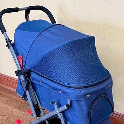 NOODOKY ~ Pet Stroller In Blue With Reversible Handle