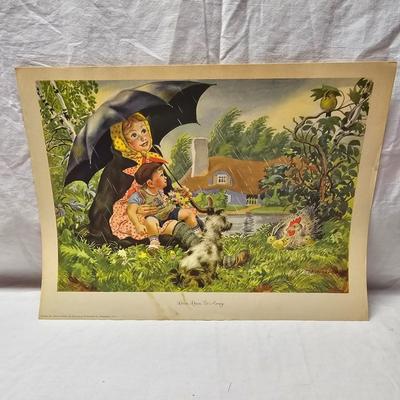 Set of Seven Vintage Mother Goose Prints (BS-JS)