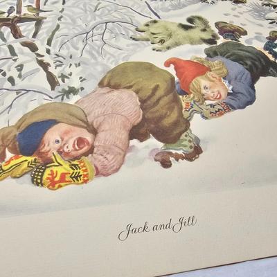 Set of Seven Vintage Mother Goose Prints (BS-JS)