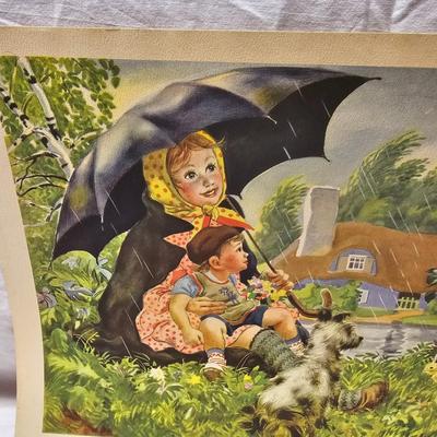 Set of Seven Vintage Mother Goose Prints (BS-JS)