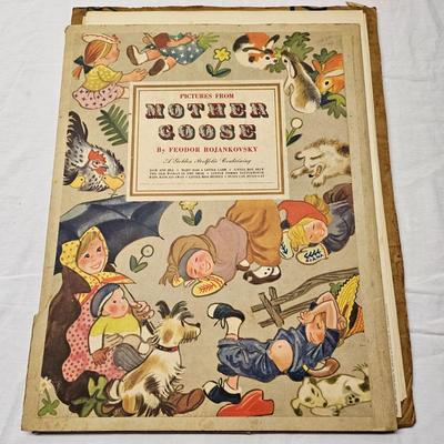 Set of Seven Vintage Mother Goose Prints (BS-JS)