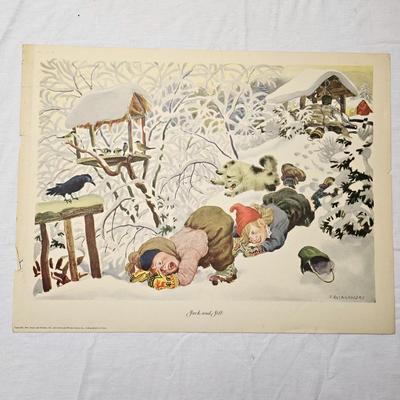 Set of Seven Vintage Mother Goose Prints (BS-JS)