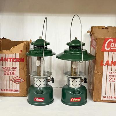 COLEMAN ~ Pair (2) ~ Vtg. Gasoline Lanterns