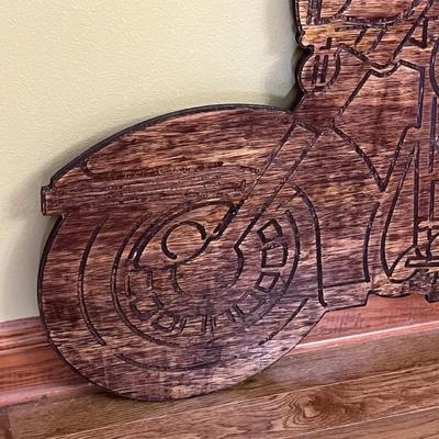 Motorcycle Wall Decor Silhouette ~ Solid Wood