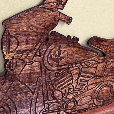 Motorcycle Wall Decor Silhouette ~ Solid Wood