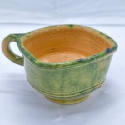 19th C. French Green Lead Glazed Terracotta Bowl- local pickup and shipping available