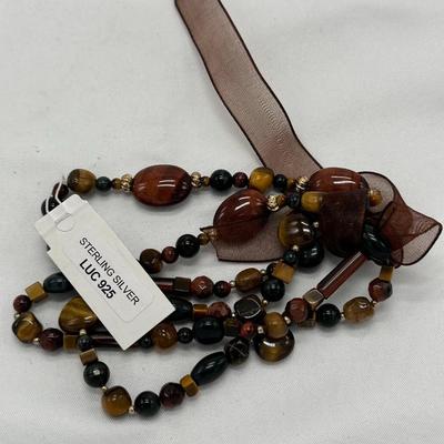 Three Sterling Silver Stone Bracelets