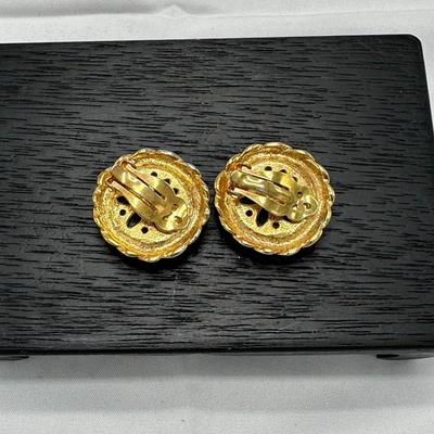 Golden And Green Colored Earrings