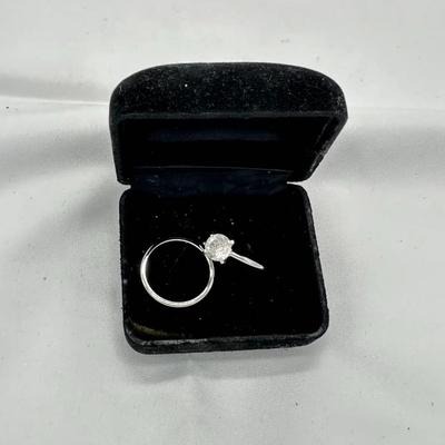 Vintage The Vanderbilt Jewel Silvertone Rings and wedding band