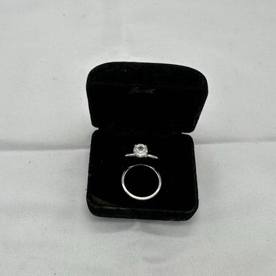 Vintage The Vanderbilt Jewel Silvertone Rings and wedding band