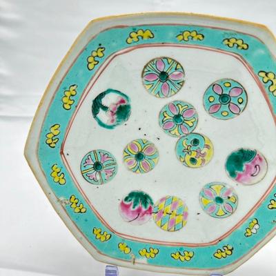 Chinese vintage famille verte stem plate-local pickup and shipping available