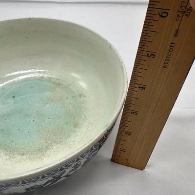 Big vintage porcelain blue and white bowl-local pickup and shipping available