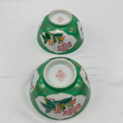 Pair of Chinese Famille Verte Bowls-1970s