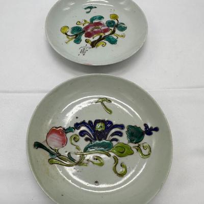 Pair of chinese famille verte dishes-local pickup and shipping available