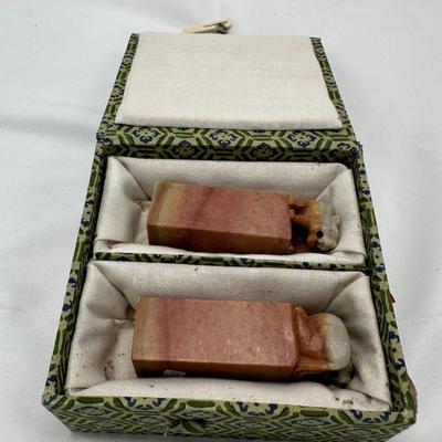 Pair of Chinese Soap Stone Stamp/seal