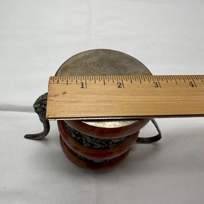 CHINESE TIBETAN SILVER CARVED JADE ENAMEL TEA POT