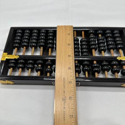 vintage Lotus Flower Brand Abacus Chinese calculator with instruction book