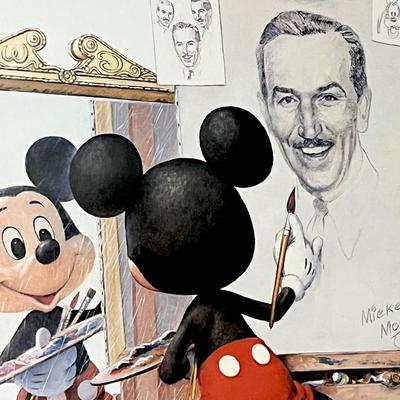 CHARLES BOYER ~ Disney ~ Mickey Mouse Self Portrait Matted Poster