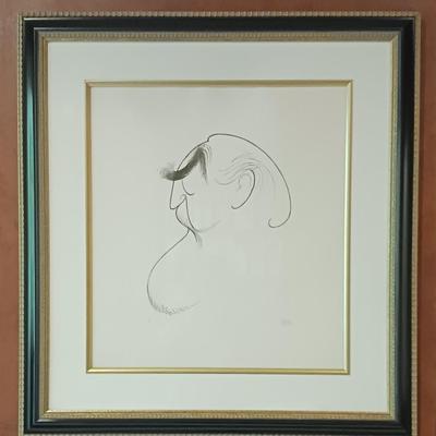Lot of 2 - Al Hirschfeld's Self Portrait at 86 and Framed Art Work Prints