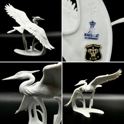 KAISER ~ G. Bochmann ~ Porcelain Duck & Egret Figurines ~ Pair (2)