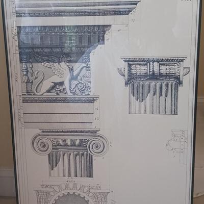 Vignola Architectural Poster in Black Metal Frame