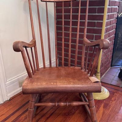 Cozy Corner Vintage Rocker and Toleware Floor Lamp