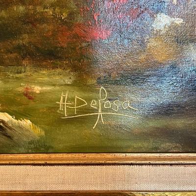 H. DeRosa Landscape Oil Painting- SIGNED