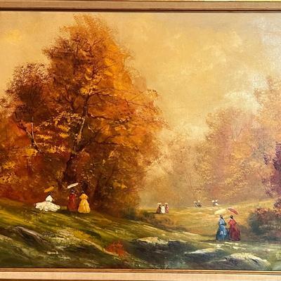 H. DeRosa Landscape Oil Painting- SIGNED