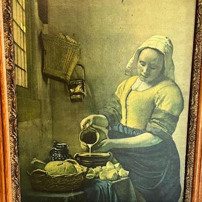 Framed Vermeer Print- “The Milkmaid”- Heavy Duty Frame