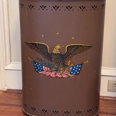 Vintage Farm Can w/ Americana Bald Eagle 