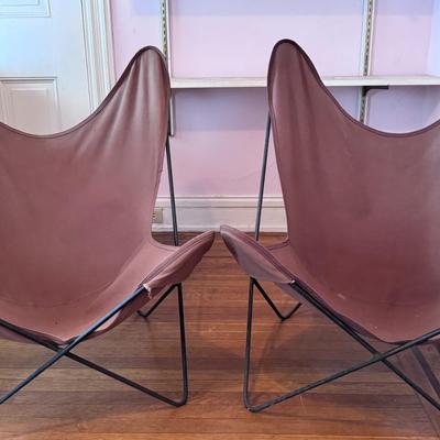 Pair of Vintage Brown Butterfly Chairs