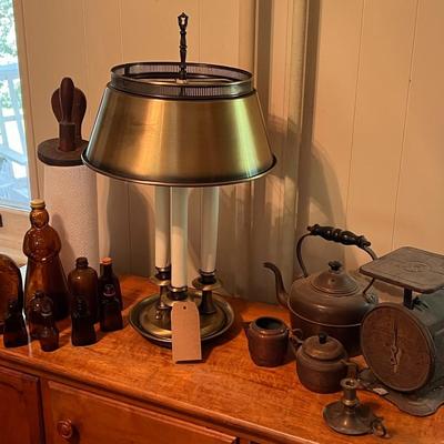 Mid-Century Classical (MCC) Bouillotte Candlestick Brass Lamp Lot 