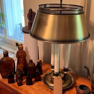 Mid-Century Classical (MCC) Bouillotte Candlestick Brass Lamp Lot 