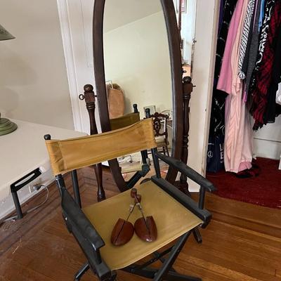 Director's Chair and Standing Mirror Lot