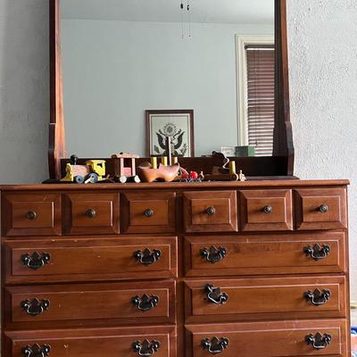 Wood Dresser w/ Mirror