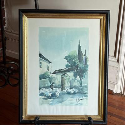 Framed Signed Watercolor Art- Set of 2