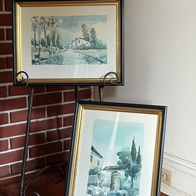 Framed Signed Watercolor Art- Set of 2